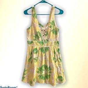 Free people floral yellow embellished dress Size 6